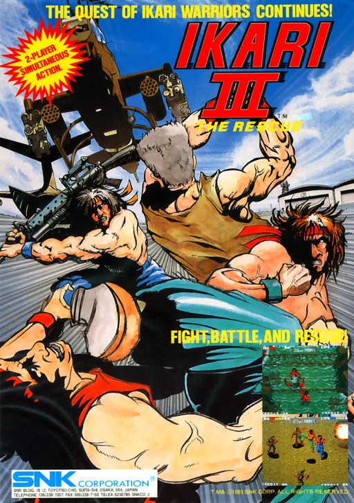 Ikari III - The Rescue (World, Rotary Joystick) Arcade Game Cover